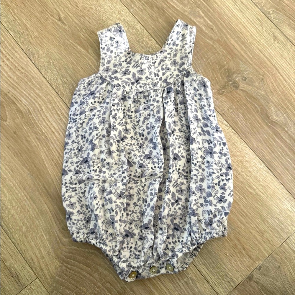 Rylee + Cru Blue Floral Romper